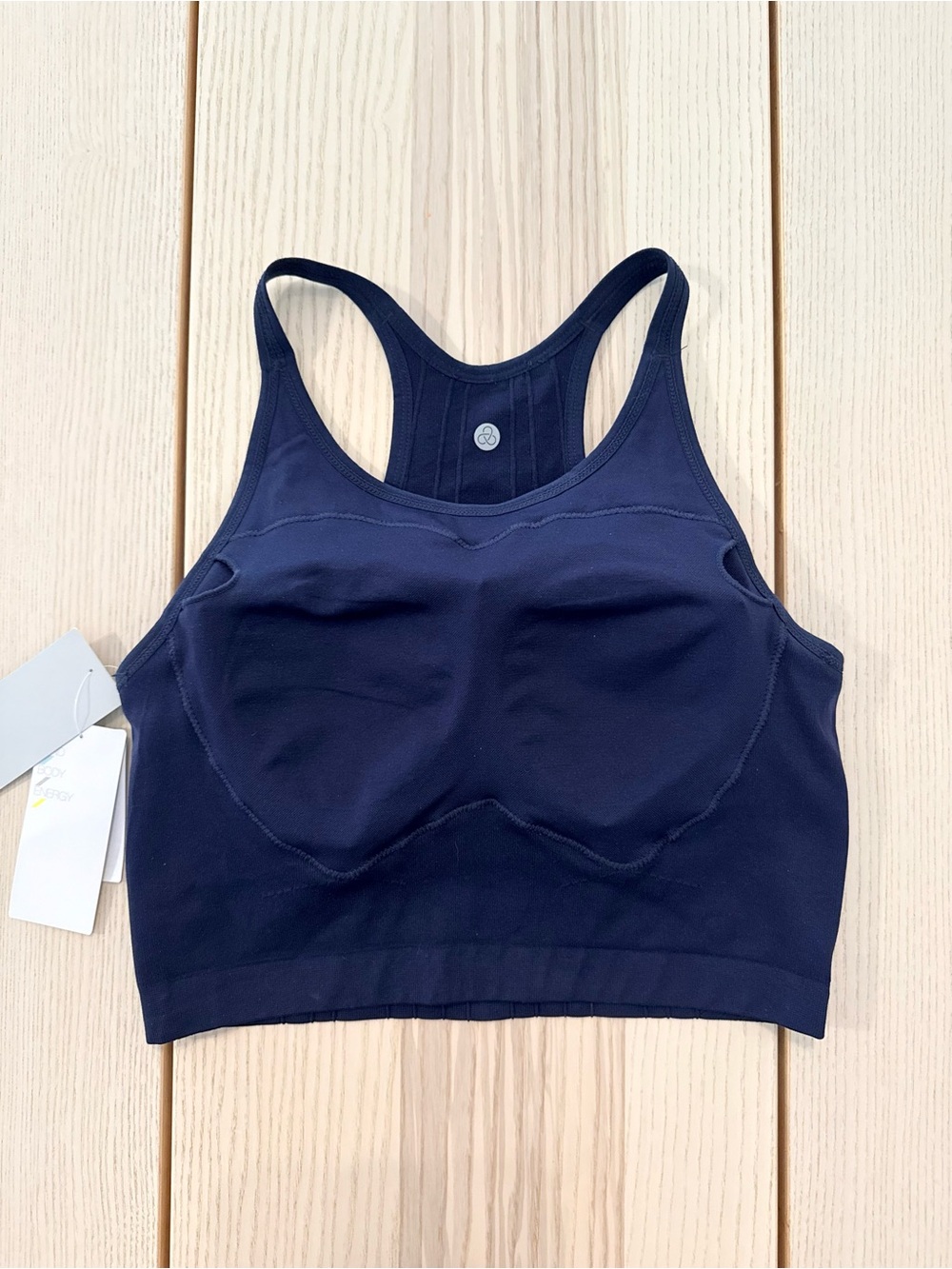 Zella Seamless Longline Sports Bra Navy Small NWT Racerback Medium Support - Picture 5 of 6